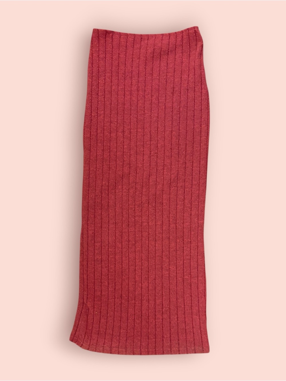 Ribbed Maxi Pencil Skirt - Dusty Rose Pink